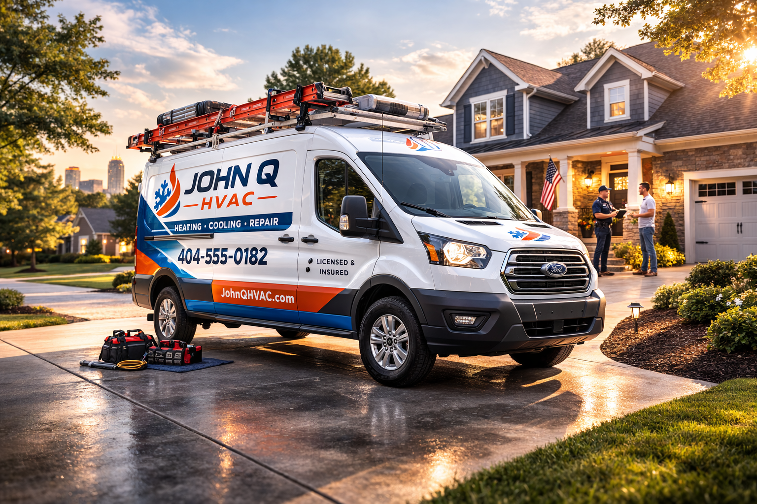 John Q HVAC service van